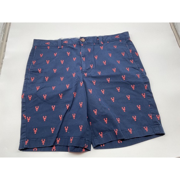 J.Crew Lobster Print Shorts Preppy Casual Flat‎ Front Size 33 - Picture 1 of 10